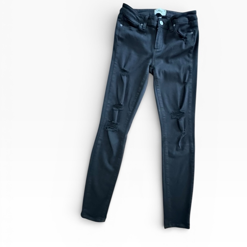 Women’s PAIGE Black Distressed Skinny Jeans Size 27​